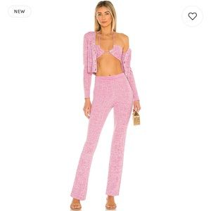Lovers + Friends Mckenna Knit Pant in Marled Pink